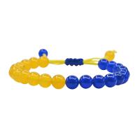 Gemstone Bracelets, Natural Stone, with Polyester Cord, Unisex, mixed colors Approx 21 cm 