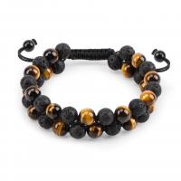 Gemstone Bracelets, Natural Stone, with Polyester, Unisex & anti-fatigue Approx 21 cm 