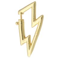 Brass Spring Buckle, Lightning Symbol, gold color plated, fashion jewelry & DIY, golden 