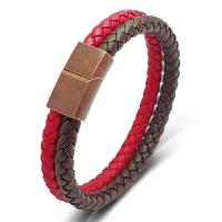 PU Leather Cord Bracelets, Titanium Steel, with PU Leather, fashion jewelry & for woman 