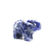 Blue Speckle Stone Decoration, Elephant, polished, Unisex, blue 