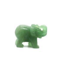 Green Aventurine Decoration, Elephant, Carved, Unisex, green 