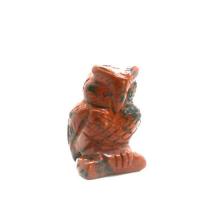 Indian Agate Decoration, Owl, Carved, Unisex, red 