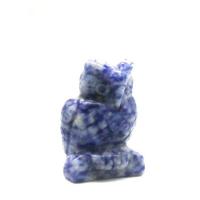 Синий камень спекл Декоративные украшения, Сова, резной, Мужская, голубой продается PC