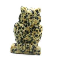 Dalmatian Decoration, Owl, Carved, yellow, 38mm 