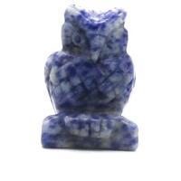 Синий камень спекл Декоративные украшения, Сова, резной, голубой, 38mm, продается PC