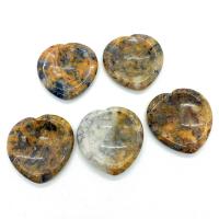 Piedra natural Piedra angustiosa del pulgar, Corazón, Masaje, color mixto, 40x40x6mm, Vendido por UD