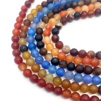 Agate Beads, Round, DIY & matte Approx 14.96 Inch 