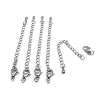 304 Stainless Steel Extender Chain, polished & DIY, original color 