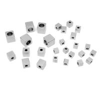 304 Stainless Steel Positioning Bead, Square, polished, DIY original color 