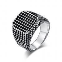 304 Stainless Steel Finger Ring, ring shape, Vacuum Ion Plating, fashion jewelry & polished & punk style & for man & blacken 