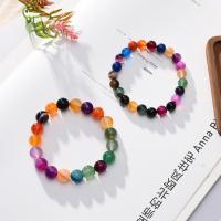 Rainbow Agate Couple Bracelet, fashion jewelry & Unisex & anti-fatigue 8mm,10mm Approx 7.48 Inch 