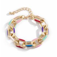 Bracelet d'émail en alliage de zinc, avec 1.9inch chaînes de rallonge, Placage de couleur d'or, bijoux de mode & pour femme Environ 6.2 pouce, Vendu par PC