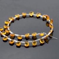 Citrin Naturperlen, Gelbquarz Perlen, Tropfen, poliert, DIY & facettierte, gelb, 8x10mm, Länge:ca. 38 cm, verkauft von Strang