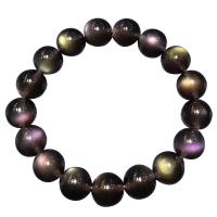 Bracelet obsidienne noire, poli, unisexe, noire Environ 21 cm, Vendu par PC