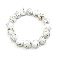 Joyas de perlas de vidrio de pulseras, barniz de secado al horno, para mujer, color mixto, 12mm, longitud:16 cm, Vendido por UD