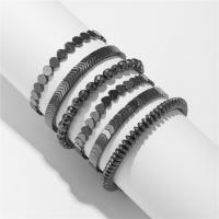 Unmagnetisches Hämatit Armband, Modeschmuck & einstellbar & verschiedene Stile für Wahl & für Frau, schwarz, 6mm, Länge:32 cm, verkauft von setzen