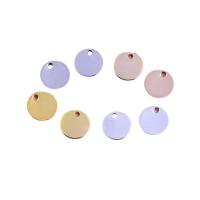 Brass Jewelry Pendants, Flat Round, plated, Unisex, mixed colors, 8mm 
