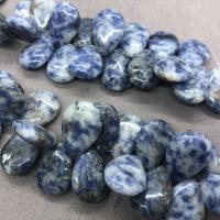 Blauer Fleck Perlen, blauer Punkt, Tropfen, poliert, DIY, gemischte Farben, 10x12mm, Länge:ca. 17 cm, ca. 28PCs/Strang, verkauft von Strang