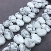 Howlite Beads, Teardrop, polished, DIY, white Approx 17 cm, Approx 