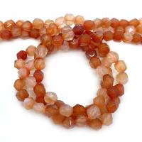 Natural Red Agate Beads, Round, Star Cut Faceted & DIY red Approx 14.96 Inch 