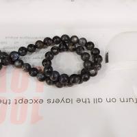 Labradorit Perlen, rund, poliert, DIY & verschiedene Größen vorhanden, schwarz, Länge:ca. 14.96 ZollInch, verkauft von Strang