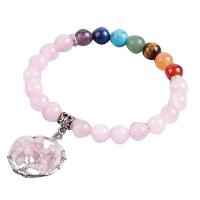 Pulsera de Piedras Preciosas, con metal, chapado en color de platina, Joyería & diferentes materiales para la opción & para mujer, 8mm, longitud:aproximado 7.4 Inch, Vendido por Sarta