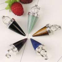 pierre gemme collier de chandail, avec alliage de zinc, Conique, bijoux de mode & différents matériaux pour le choix & unisexe Environ 17.72 pouce, Vendu par PC