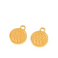 Brass Jewelry Pendants, Round, gold color plated, DIY Approx 1.5mm 