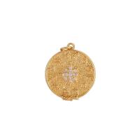 Cubic Zirconia Micro Pave Brass Pendant, gold color plated, DIY & micro pave cubic zirconia 