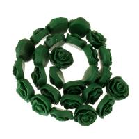 Synthetic Cinnabar Beads, Rose, carved green Approx 16 Inch 