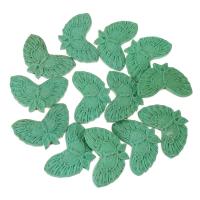 Cinnabar synthétique goutte, papillon, sculpté, vert clair Environ 19 pouce Vendu par brin