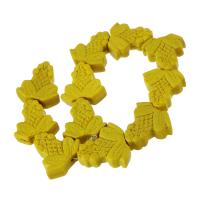 Synthetic Cinnabar Beads, carved, yellow Approx 11.5 Inch 