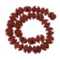 Synthetic Cinnabar Beads, carved, dark red Approx 16 Inch 