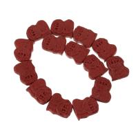 Synthetic Cinnabar Beads, carved, dark red Approx 16.5 Inch 