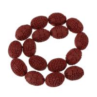 Synthetic Cinnabar Beads, carved, dark red Approx 16.5 Inch 
