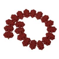 Synthetic Cinnabar Beads, carved, dark red Approx 15.5 Inch 
