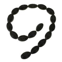 Synthetische Cinnabar Perle, geschnitzed, schwarz, 23x14x8mm, Länge:ca. 15.5 ZollInch, 17PCs/Strang, verkauft von Strang