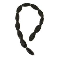 Synthetische Cinnabar Perle, geschnitzed, schwarz, 30x15x10mm, Länge:ca. 14.5 ZollInch, 12PCs/Strang, verkauft von Strang