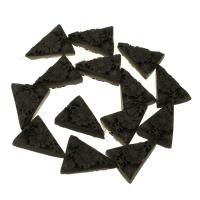 Cinabrio sintético Abalorio, Triángulo, tallado, Negro, 27x21x9mm, longitud:aproximado 15 Inch, 14PCs/Sarta, Vendido por Sarta