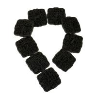 Synthetic Cinnabar Beads, Square, carved, black Approx 16 Inch 