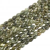 Mondstein Perlen, Tropfen, poliert, DIY & facettierte, grün, 10x16mm, Länge:ca. 38 cm, 25PCs/Strang, verkauft von Strang