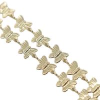 Brass Bar Chain, Butterfly, plated, golden 