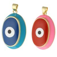 Fashion Evil Eye Pendant, Brass, gold color plated, fashion jewelry & DIY & enamel Approx 3mm 