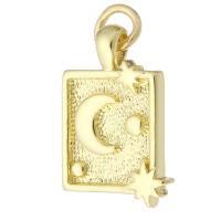 Brass Jewelry Pendants,  Square, gold color plated, fashion jewelry & DIY, golden Approx 2mm 