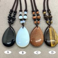 Gemstone Necklaces, Natural Stone, Teardrop & Unisex Approx 32 cm 