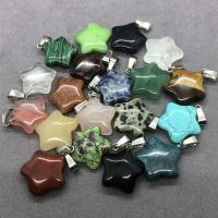 Joyas de piedras preciosas colgante, Piedra natural, Estrella, pulido, unisexo, más colores para la opción, 17x21mm, Vendido por UD