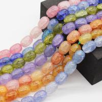 Perles en verre craquelé, Des billes de verre, ovale, DIY, plus de couleurs à choisir Environ 14.96 pouce, Vendu par brin