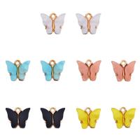 Acrylic Zinc Alloy Pendant, with Acrylic, Butterfly, gold color plated, DIY 