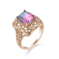 Zirkonia Messing Finger Ring, mit kubischer Zirkonia, Ringform, goldfarben plattiert, Modeschmuck & verschiedene Größen vorhanden & für Frau & mit kubischem Zirkonia, verkauft von PC